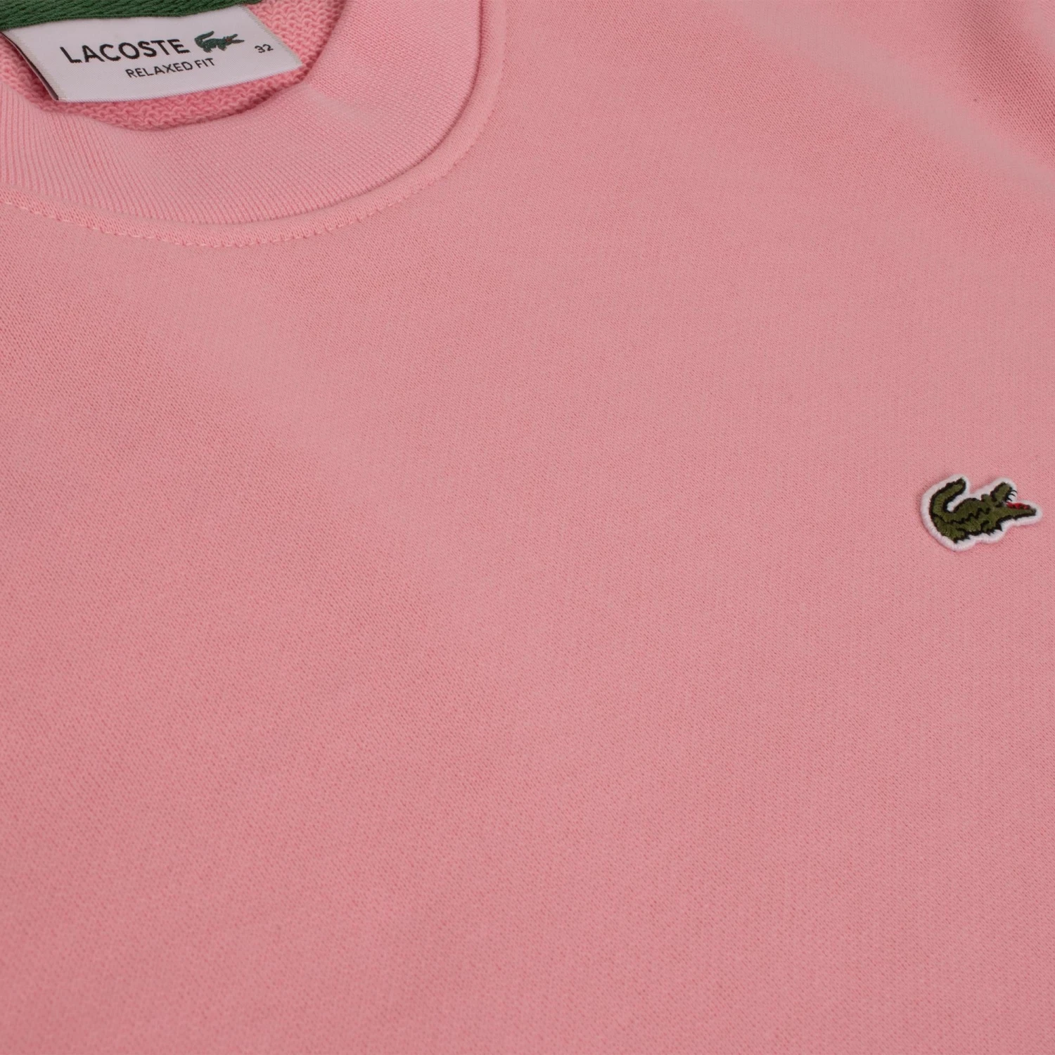 Ladies Lacoste Fleece Crew Neck Sweatshirt Pink 5 Ladies Lacoste Fleece Crew Neck Sweatshirt Pink - Image 3