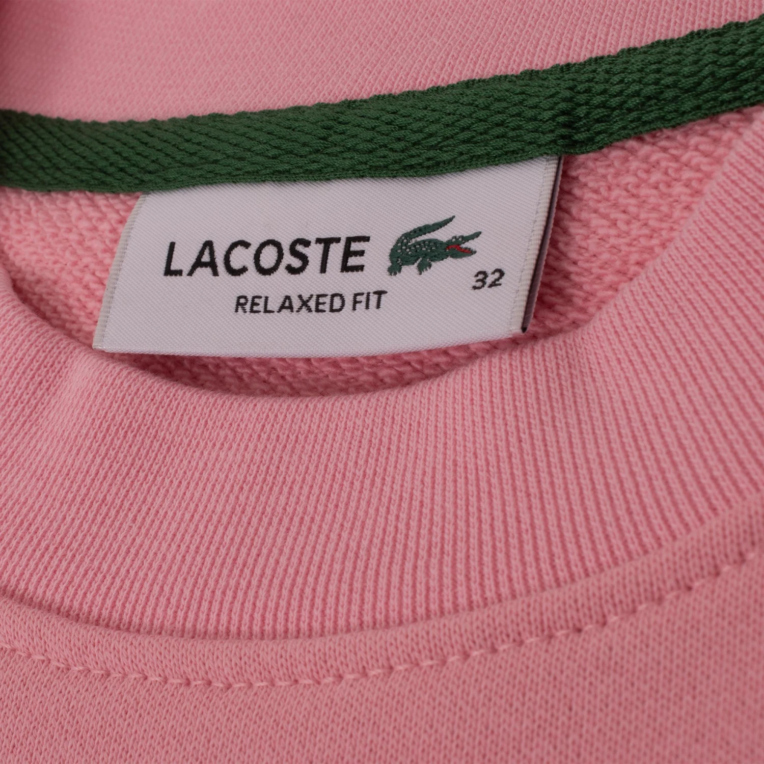 Ladies Lacoste Fleece Crew Neck Sweatshirt Pink 6 Ladies Lacoste Fleece Crew Neck Sweatshirt Pink - Image 4