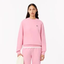 Ladies Lacoste Fleece Crew Neck Sweatshirt Pink 16 Ladies Lacoste Fleece Crew Neck Sweatshirt Pink -Teepeg Store image444669446