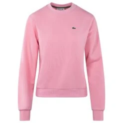 Ladies Lacoste Fleece Crew Neck Sweatshirt Pink 19 Ladies Lacoste Fleece Crew Neck Sweatshirt Pink -Teepeg Store image444669452