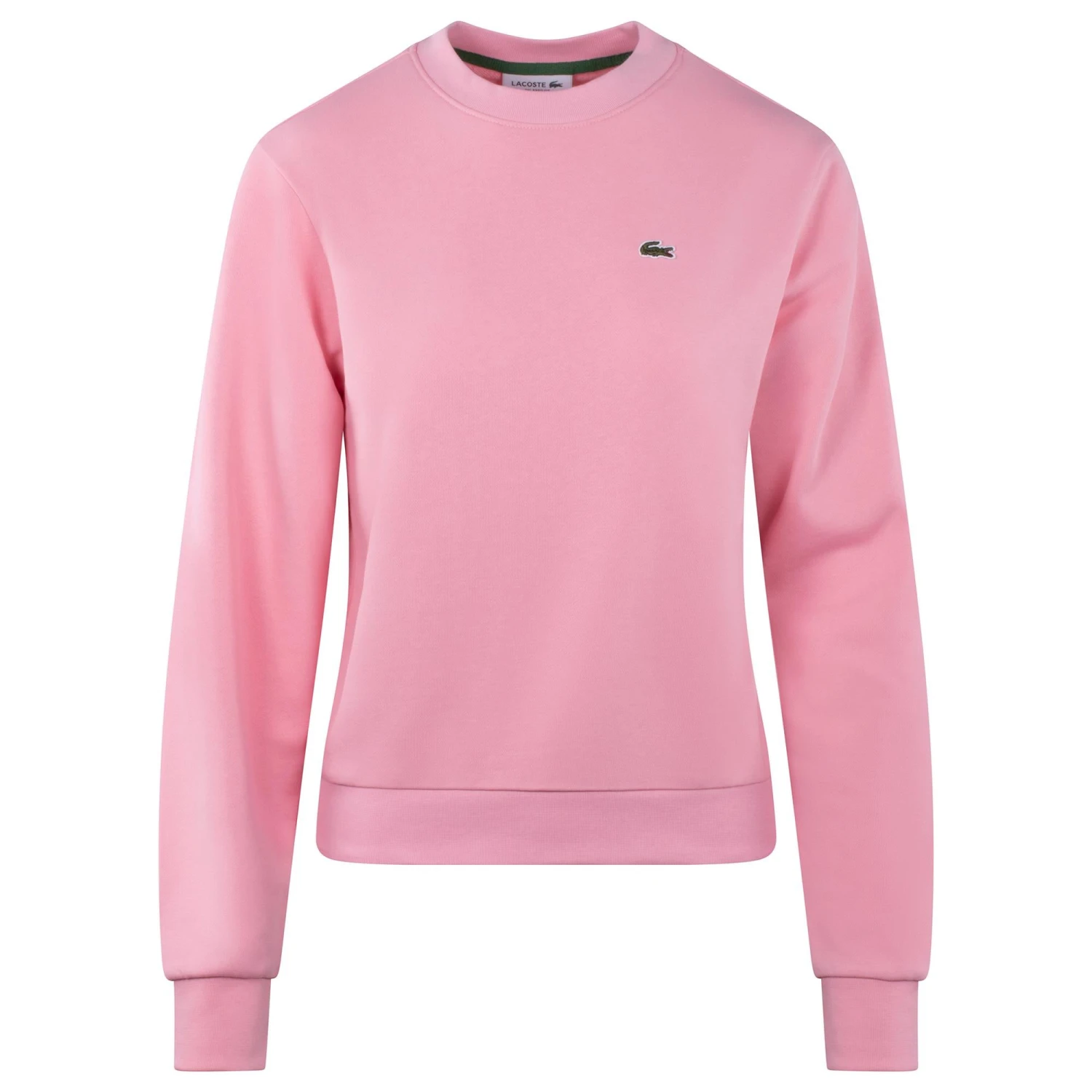 Ladies Lacoste Fleece Crew Neck Sweatshirt Pink 11 Ladies Lacoste Fleece Crew Neck Sweatshirt Pink - Image 9