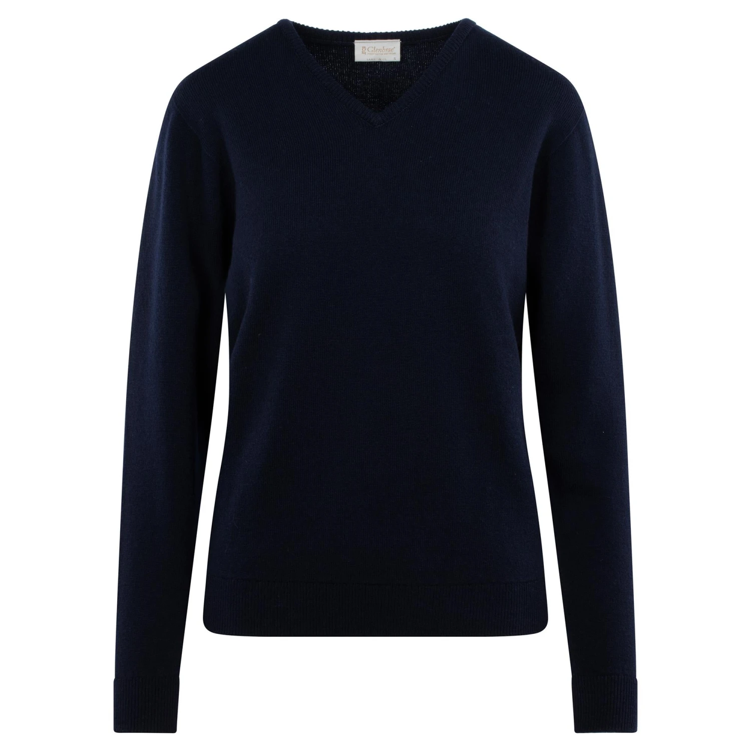 Glenbrae Lambswool Ladies V-neck Jumper Navy 3 Glenbrae Lambswool Ladies V-neck Jumper Navy