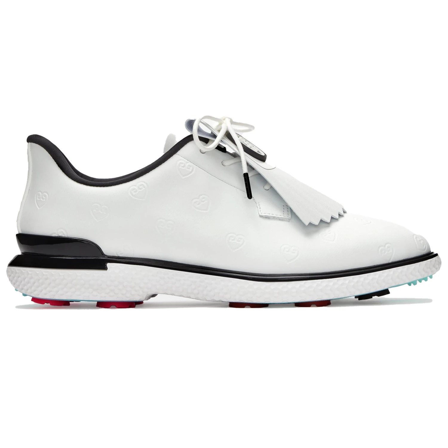 G/FORE Gallivan2r Debossed Heart G's Kiltie Ladies Golf Shoes Snow/Onyx 3 G/FORE Gallivan2r Debossed Heart G's Kiltie Ladies Golf Shoes Snow/Onyx