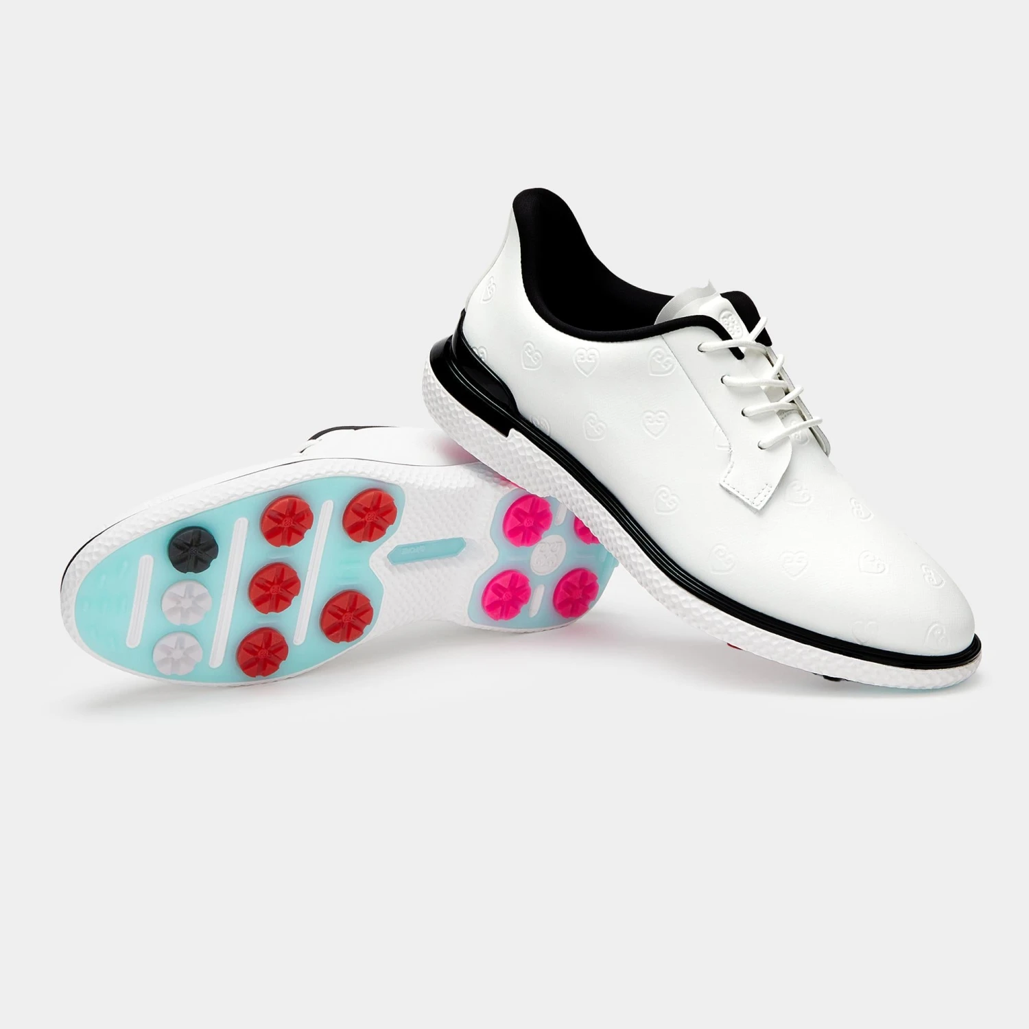 G/FORE Gallivan2r Debossed Heart G's Kiltie Ladies Golf Shoes Snow/Onyx 5 G/FORE Gallivan2r Debossed Heart G's Kiltie Ladies Golf Shoes Snow/Onyx - Image 3