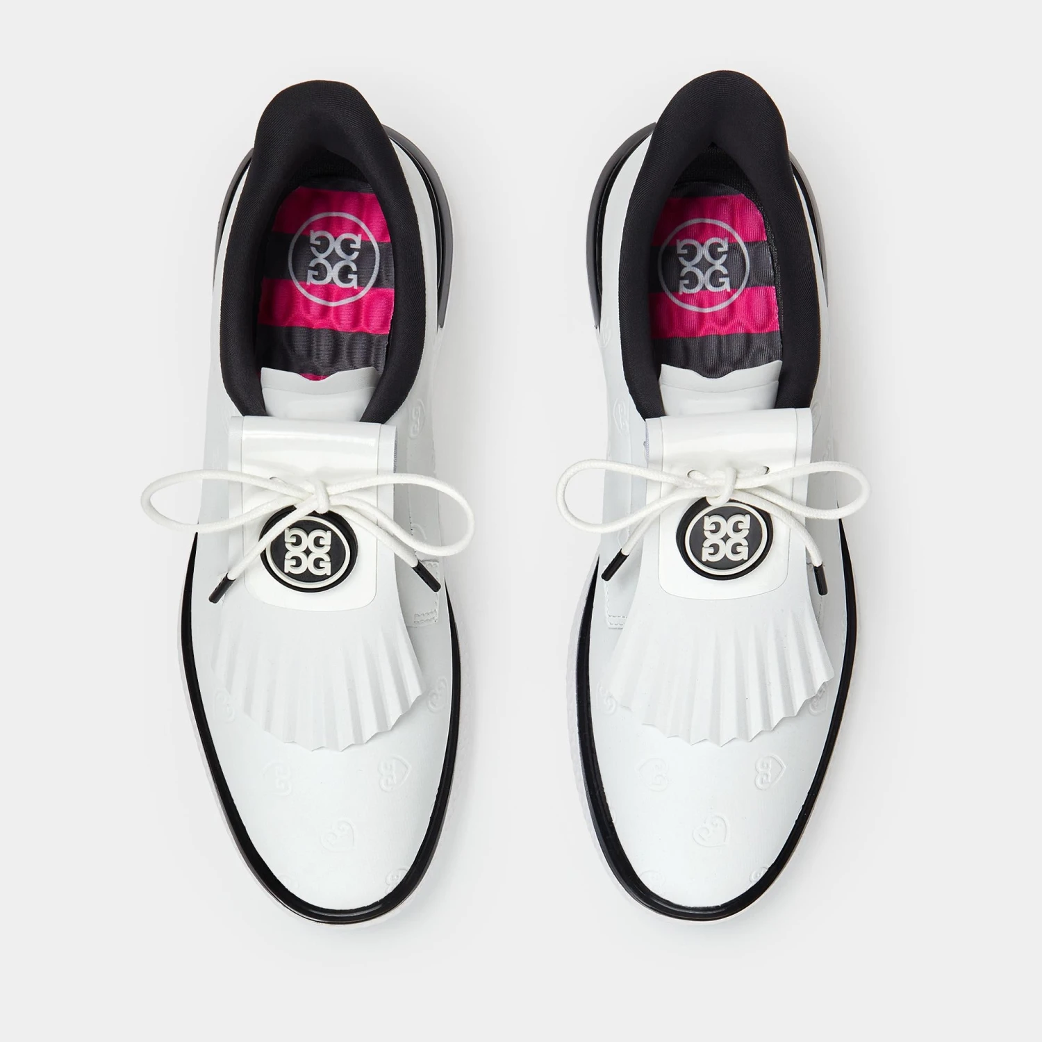 G/FORE Gallivan2r Debossed Heart G's Kiltie Ladies Golf Shoes Snow/Onyx 7 G/FORE Gallivan2r Debossed Heart G's Kiltie Ladies Golf Shoes Snow/Onyx - Image 5