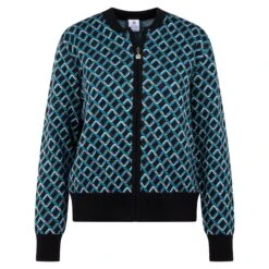 Daily Sports Valente Jacquard Knit Ladies Full Zip Sweater Geo Tribe