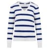 Daily Sports Striped Madelene Knitted Ladies Golf Sweater Power Blue