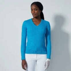 Daily Sports Madelene Knitted Ladies Golf Sweater Sea Salt -Teepeg Store image450549365