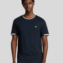 Lyle & Scott Half Tipped T-Shirt Dark Navy -Teepeg Store image450771530
