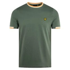 Lyle & Scott Half Tipped T-Shirt Green Mercurial