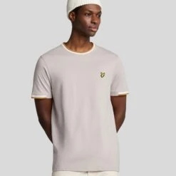 Lyle & Scott Half Tipped T-Shirt Pale Grey -Teepeg Store image450771876