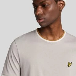 Lyle & Scott Half Tipped T-Shirt Pale Grey -Teepeg Store image450771880
