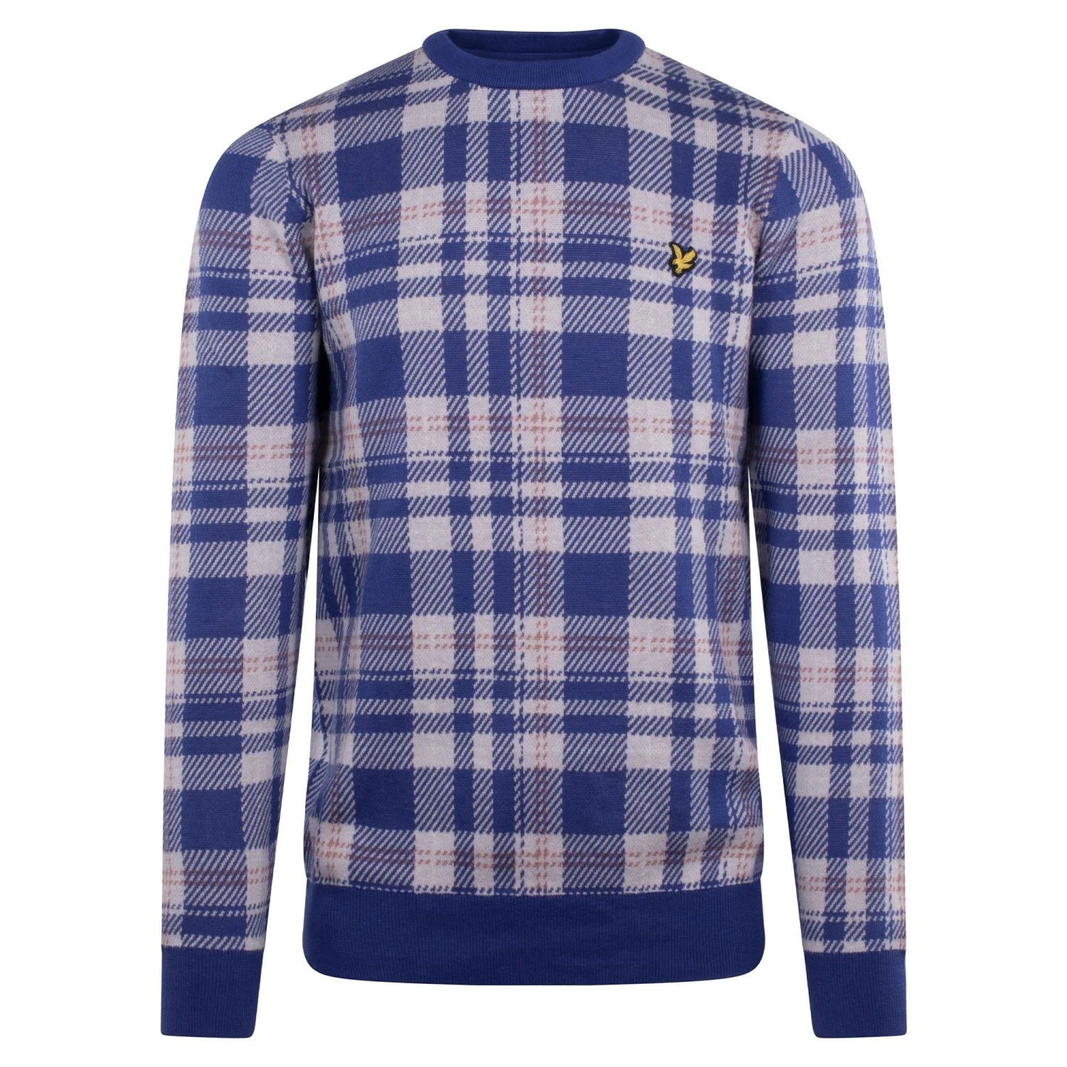 Lyle & Scott Spring Tartan Crew Neck Jumper Mist Lilac 3 Lyle & Scott Spring Tartan Crew Neck Jumper Mist Lilac