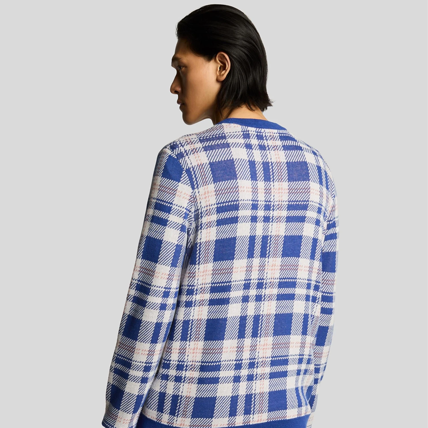 Lyle & Scott Spring Tartan Crew Neck Jumper Mist Lilac 7 Lyle & Scott Spring Tartan Crew Neck Jumper Mist Lilac - Image 5