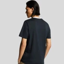 Lyle & Scott Contrast Collar Superfine Mens T-Shirt Navy/White -Teepeg Store image450856444