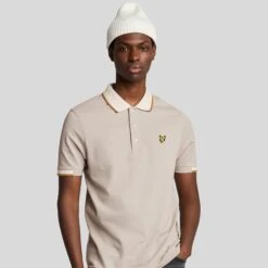 Lyle & Scott Half Tipped Mens Polo Shirt Pale Grey -Teepeg Store image450856833