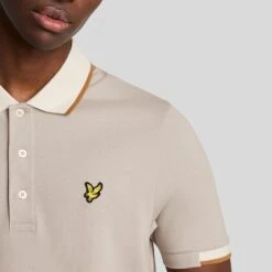 Lyle & Scott Half Tipped Mens Polo Shirt Pale Grey -Teepeg Store image450856837