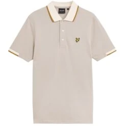 Lyle & Scott Half Tipped Mens Polo Shirt Pale Grey -Teepeg Store image450856840