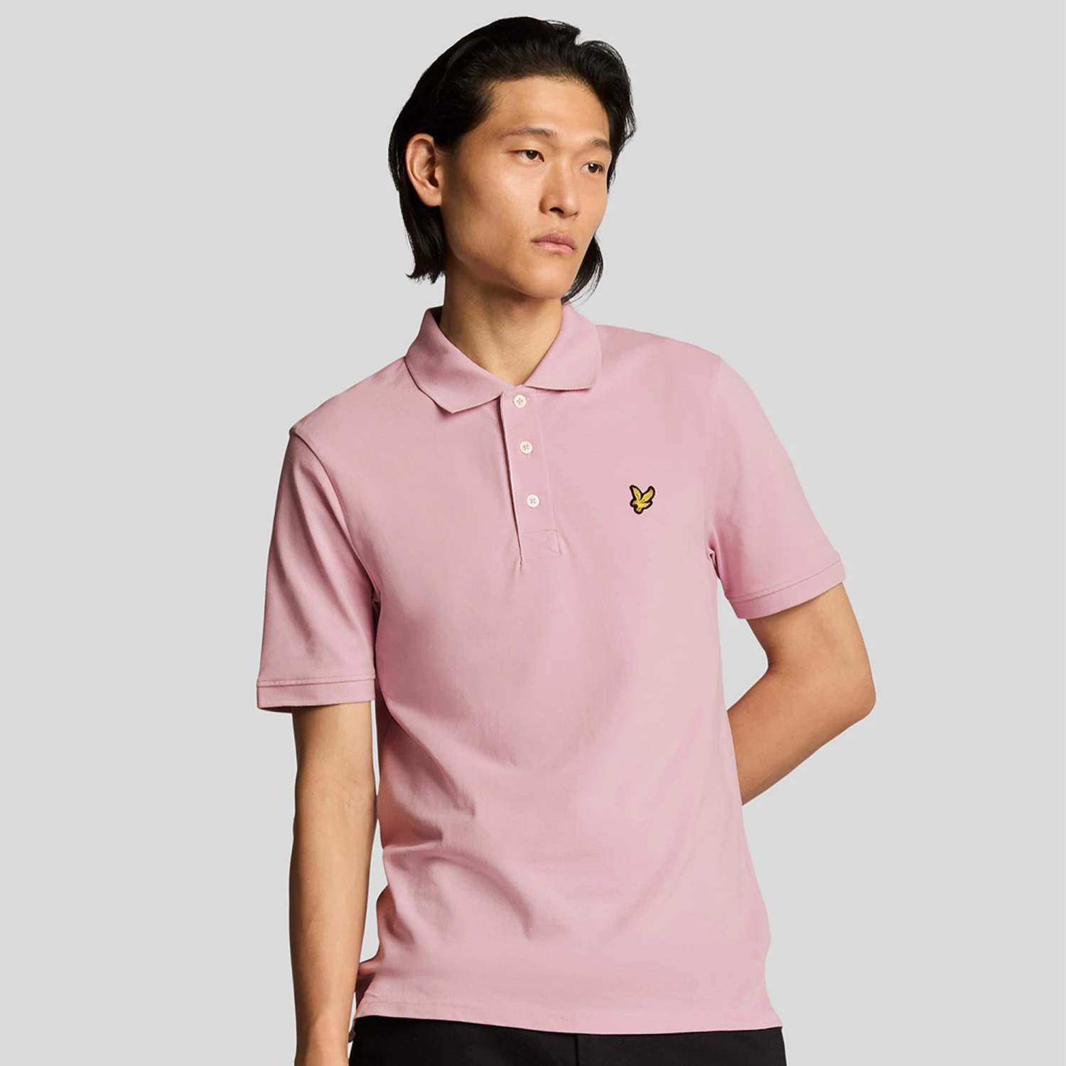Lyle & Scott Plain Mens Polo Shirt Pink Light 5 Lyle & Scott Plain Mens Polo Shirt Pink Light - Image 3