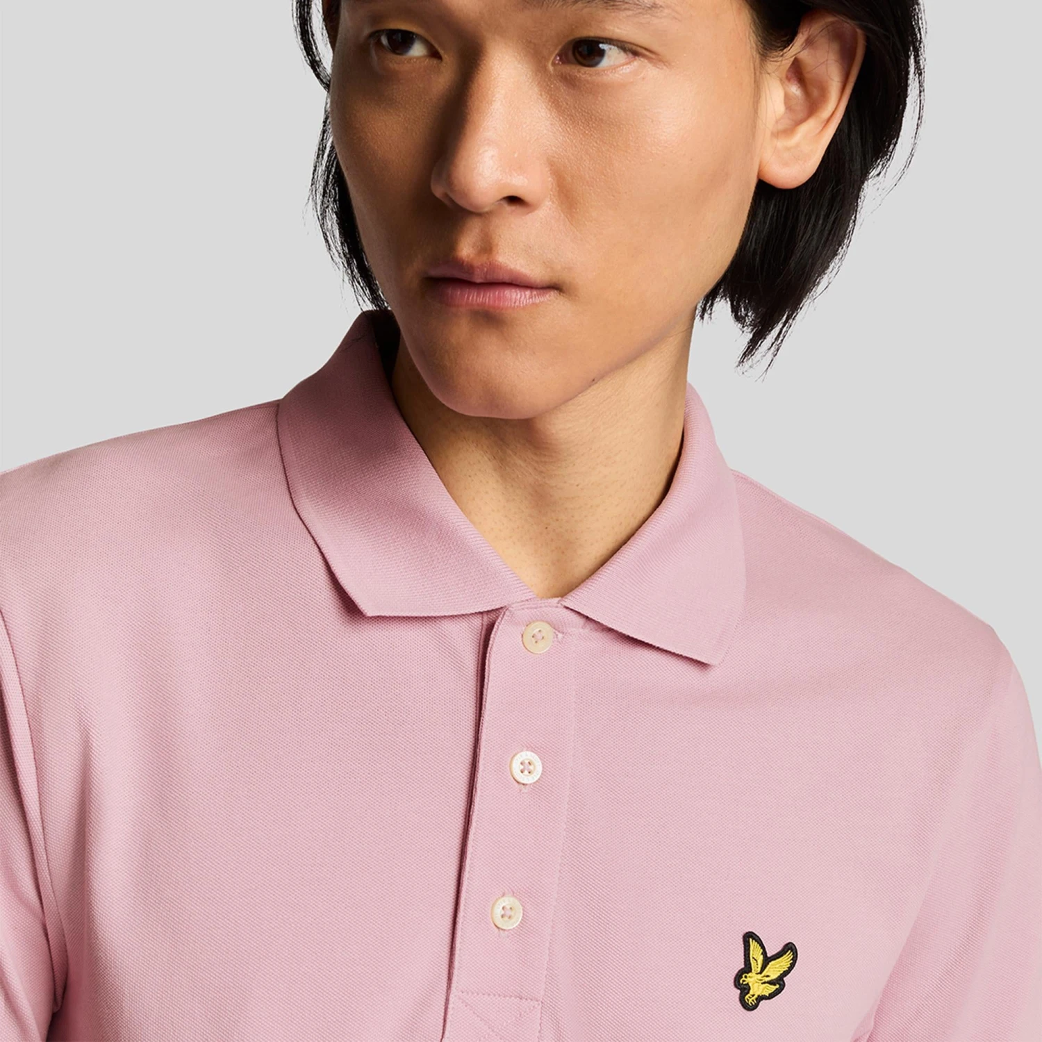 Lyle & Scott Plain Mens Polo Shirt Pink Light 7 Lyle & Scott Plain Mens Polo Shirt Pink Light - Image 5