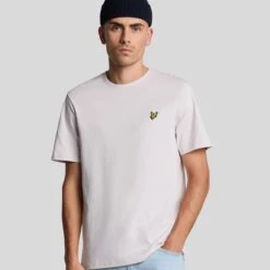 Lyle & Scott Plain Mens T-Shirt Mist Lilac -Teepeg Store image450858670