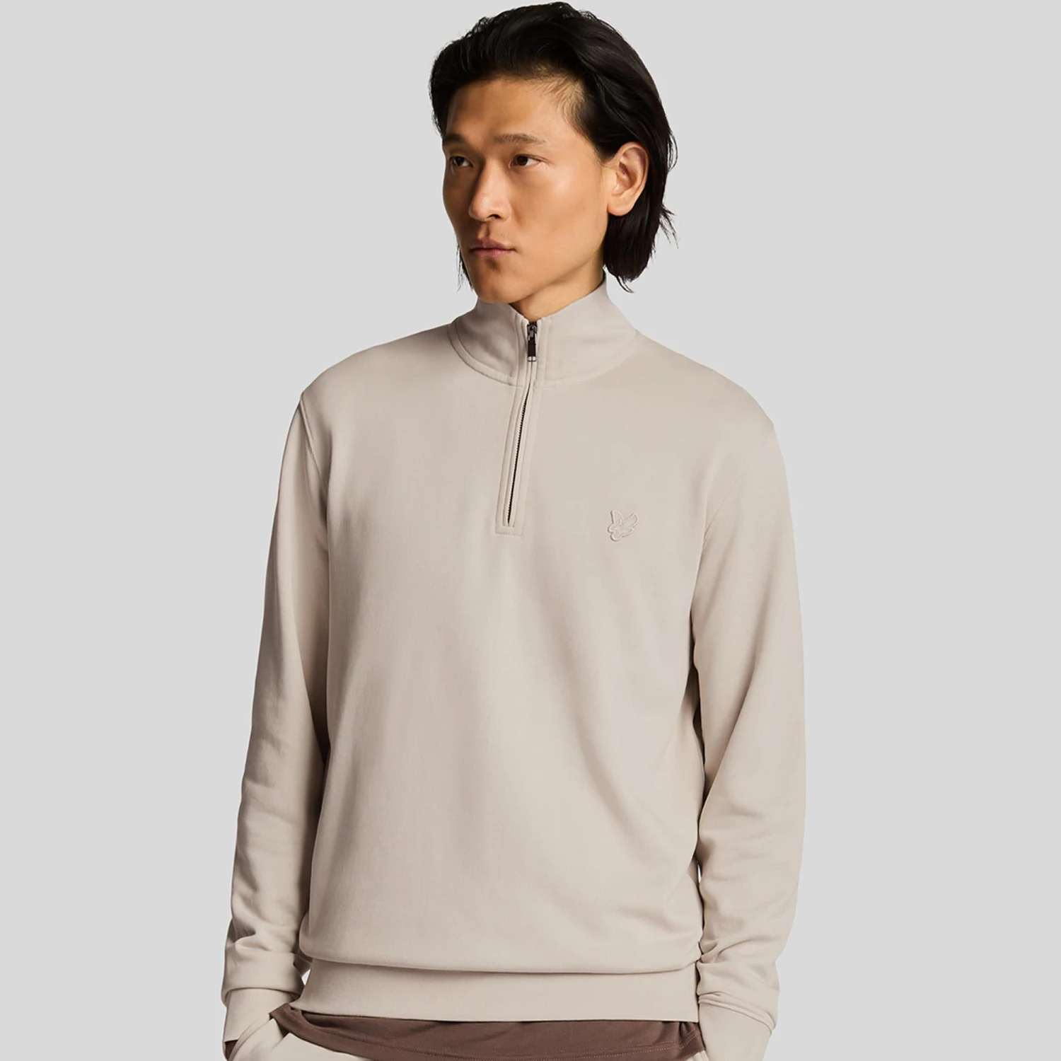 Lyle & Scott Superfine Quarter Zip Sweatshirt Cove 6 Lyle & Scott Superfine Quarter Zip Sweatshirt Cove - Image 4