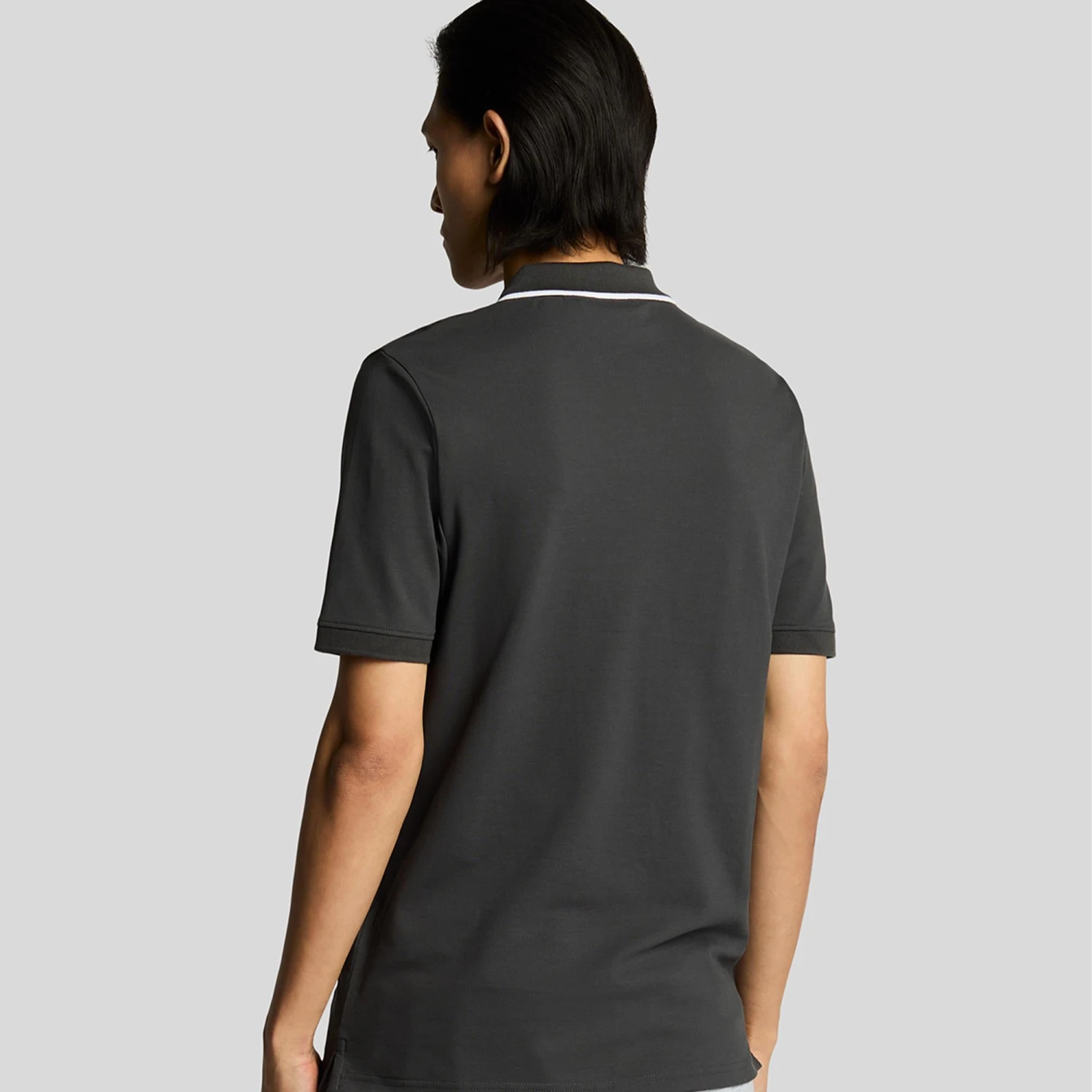Lyle & Scott Tipped Superfine Polo Shirt Gunmetal 7 Lyle & Scott Tipped Superfine Polo Shirt Gunmetal - Image 5