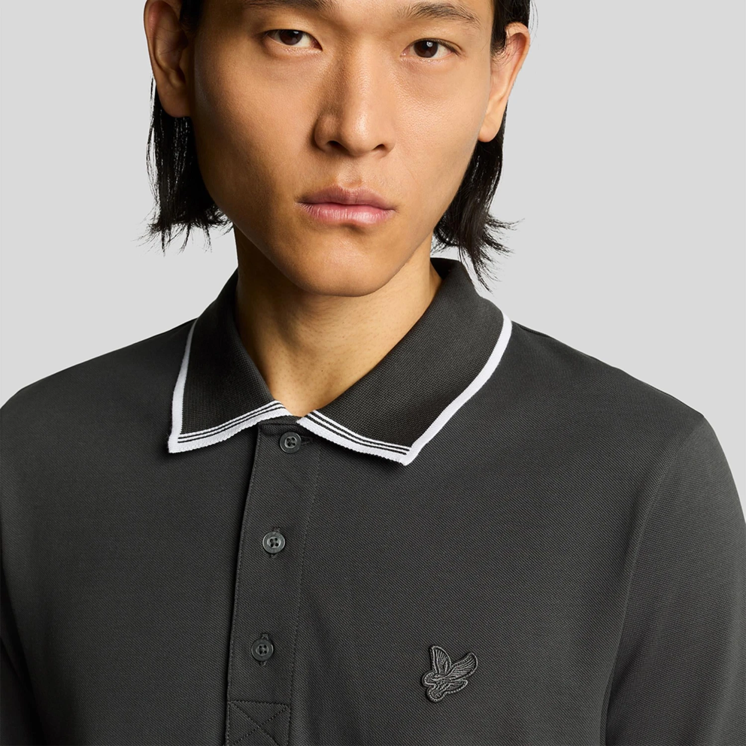 Lyle & Scott Tipped Superfine Polo Shirt Gunmetal 8 Lyle & Scott Tipped Superfine Polo Shirt Gunmetal - Image 6