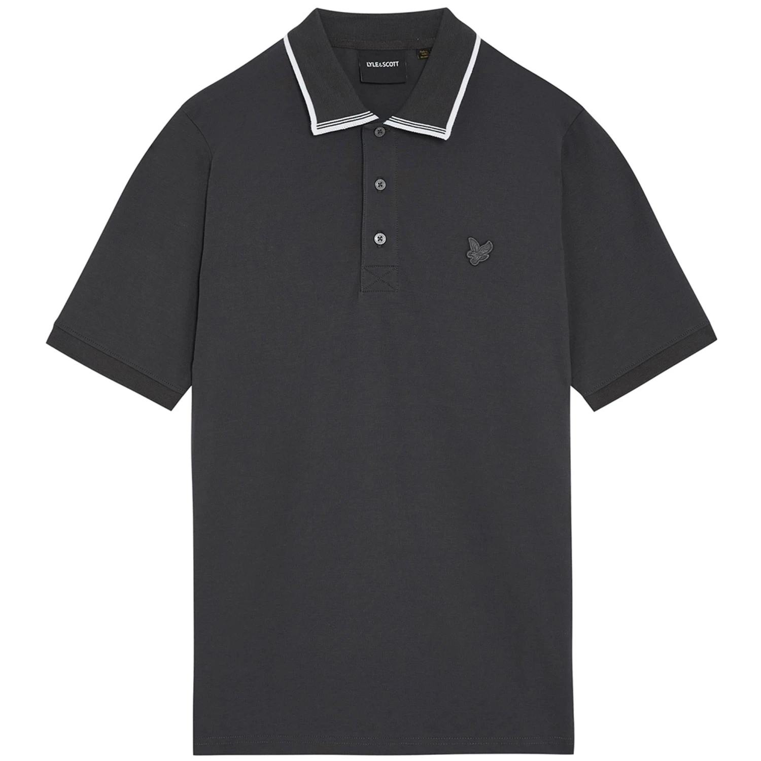 Lyle & Scott Tipped Superfine Polo Shirt Gunmetal 9 Lyle & Scott Tipped Superfine Polo Shirt Gunmetal - Image 7