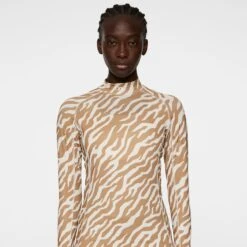 J.Lindeberg J Lindeberg Ella Print Ladies Compression Base Layer Tour Tiger Tigers Eye -Teepeg Store image450968156