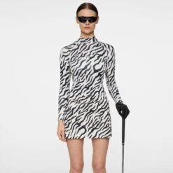 J.Lindeberg J Lindeberg Ella Print Ladies Compression Base Layer Tour Tiger Moonbeam -Teepeg Store image450968437