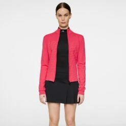 J.Lindeberg J Lindeberg Anna Knitted Ladies Full Zip Golf Sweater Azalea 11 J.Lindeberg J Lindeberg Anna Knitted Ladies Full Zip Golf Sweater Azalea -Teepeg Store image450970320
