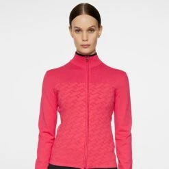 J.Lindeberg J Lindeberg Anna Knitted Ladies Full Zip Golf Sweater Azalea 12 J.Lindeberg J Lindeberg Anna Knitted Ladies Full Zip Golf Sweater Azalea -Teepeg Store image450970322