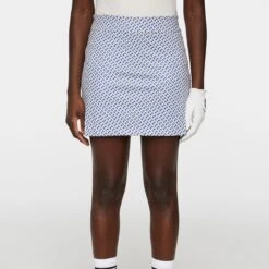 J.Lindeberg J Lindeberg Amelie Print Mid Ladies Golf Skirt Tour Geo Moonbeam -Teepeg Store image450971834