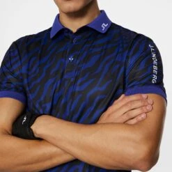 J.Lindeberg J Lindeberg Tour Tech Print Mens Golf Polo Shirt Tour Tiger Clematis 14 J.Lindeberg J Lindeberg Tour Tech Print Mens Golf Polo Shirt Tour Tiger Clematis -Teepeg Store image451114153