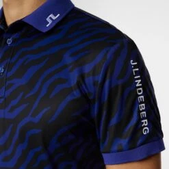 J.Lindeberg J Lindeberg Tour Tech Print Mens Golf Polo Shirt Tour Tiger Clematis 15 J.Lindeberg J Lindeberg Tour Tech Print Mens Golf Polo Shirt Tour Tiger Clematis -Teepeg Store image451114155