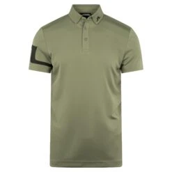 J.Lindeberg J Lindeberg Heath Mens Golf Polo Shirt Oil Green