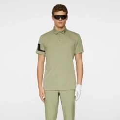 J.Lindeberg J Lindeberg Heath Mens Golf Polo Shirt Oil Green -Teepeg Store image451115442