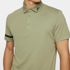 J.Lindeberg J Lindeberg Heath Mens Golf Polo Shirt Oil Green -Teepeg Store image451115448