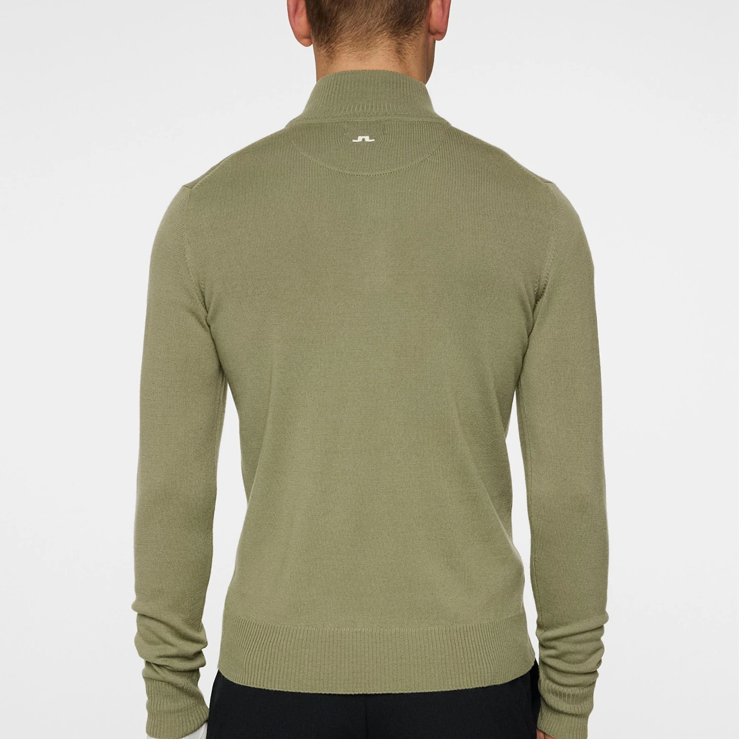 J.Lindeberg J Lindeberg Kian Tour Merino Mens Sweater Oil Green 7 J.Lindeberg J Lindeberg Kian Tour Merino Mens Sweater Oil Green - Image 5