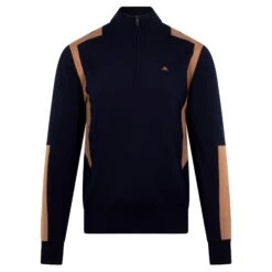 J.Lindeberg J Lindeberg Kendrick Knitted Quarter Zip Mens Sweater Tigers Eye