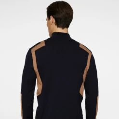 J.Lindeberg J Lindeberg Kendrick Knitted Quarter Zip Mens Sweater Tigers Eye -Teepeg Store image451117456