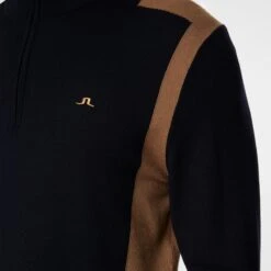 J.Lindeberg J Lindeberg Kendrick Knitted Quarter Zip Mens Sweater Tigers Eye -Teepeg Store image451117460