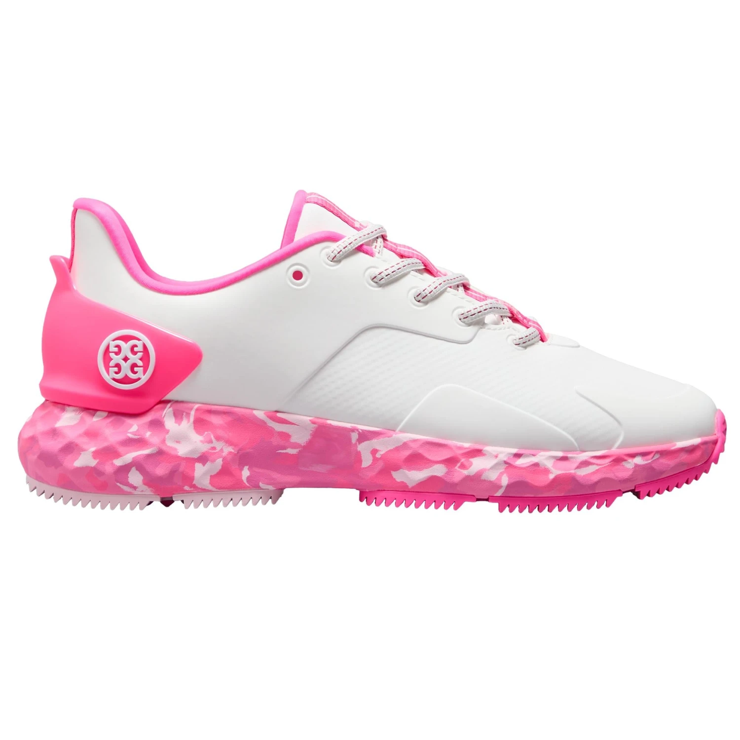 G/FORE MG4+ Ladies Golf Shoes Snow/Knockout Pink Camo 3 G/FORE MG4+ Ladies Golf Shoes Snow/Knockout Pink Camo
