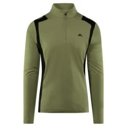 J.Lindeberg J Lindeberg Lukas Quarter Zip Mens Golf Mid Layer Oil Green