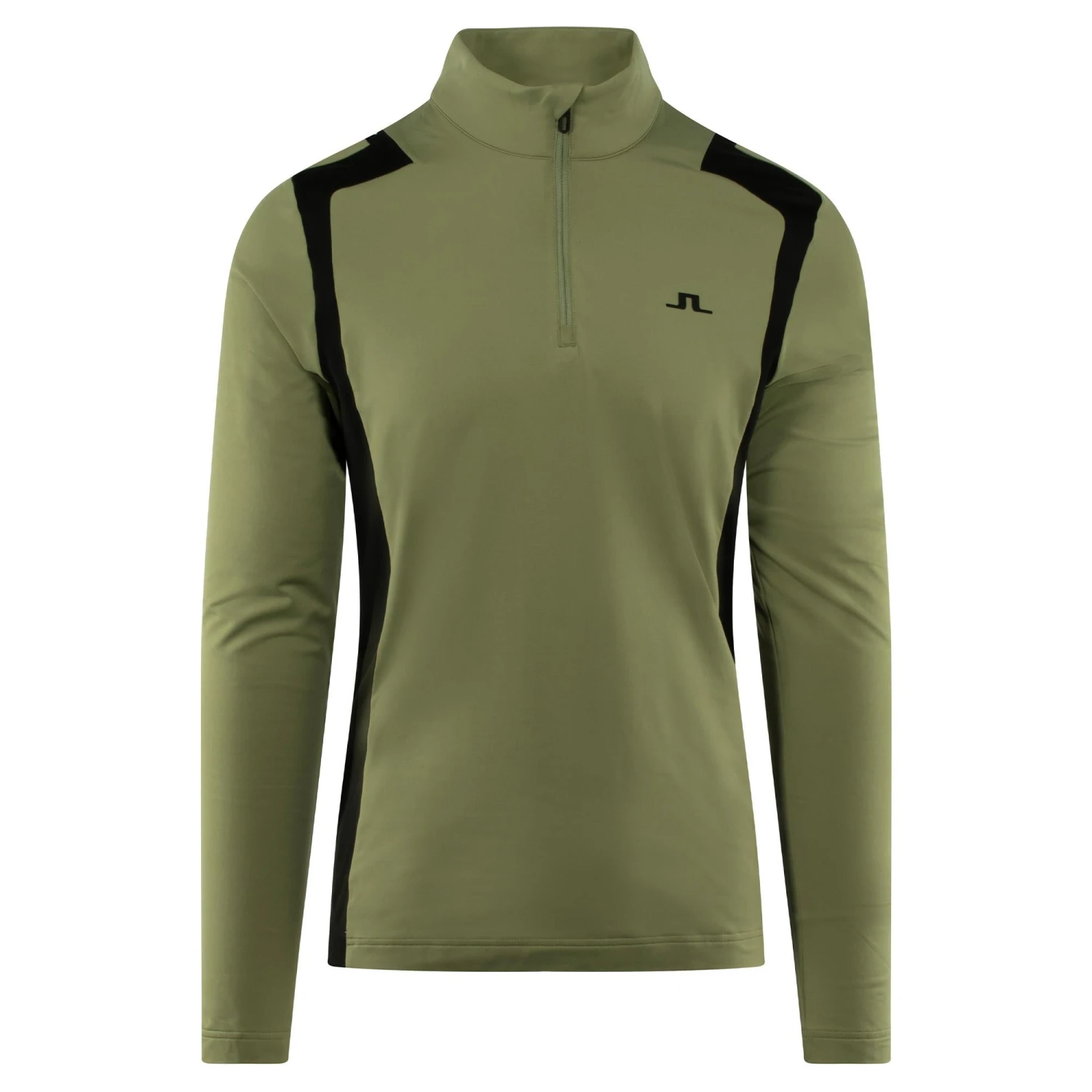 J.Lindeberg J Lindeberg Lukas Quarter Zip Mens Golf Mid Layer Oil Green 3 J.Lindeberg J Lindeberg Lukas Quarter Zip Mens Golf Mid Layer Oil Green