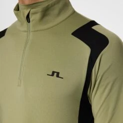 J.Lindeberg J Lindeberg Lukas Quarter Zip Mens Golf Mid Layer Oil Green 15 J.Lindeberg J Lindeberg Lukas Quarter Zip Mens Golf Mid Layer Oil Green -Teepeg Store image452283613