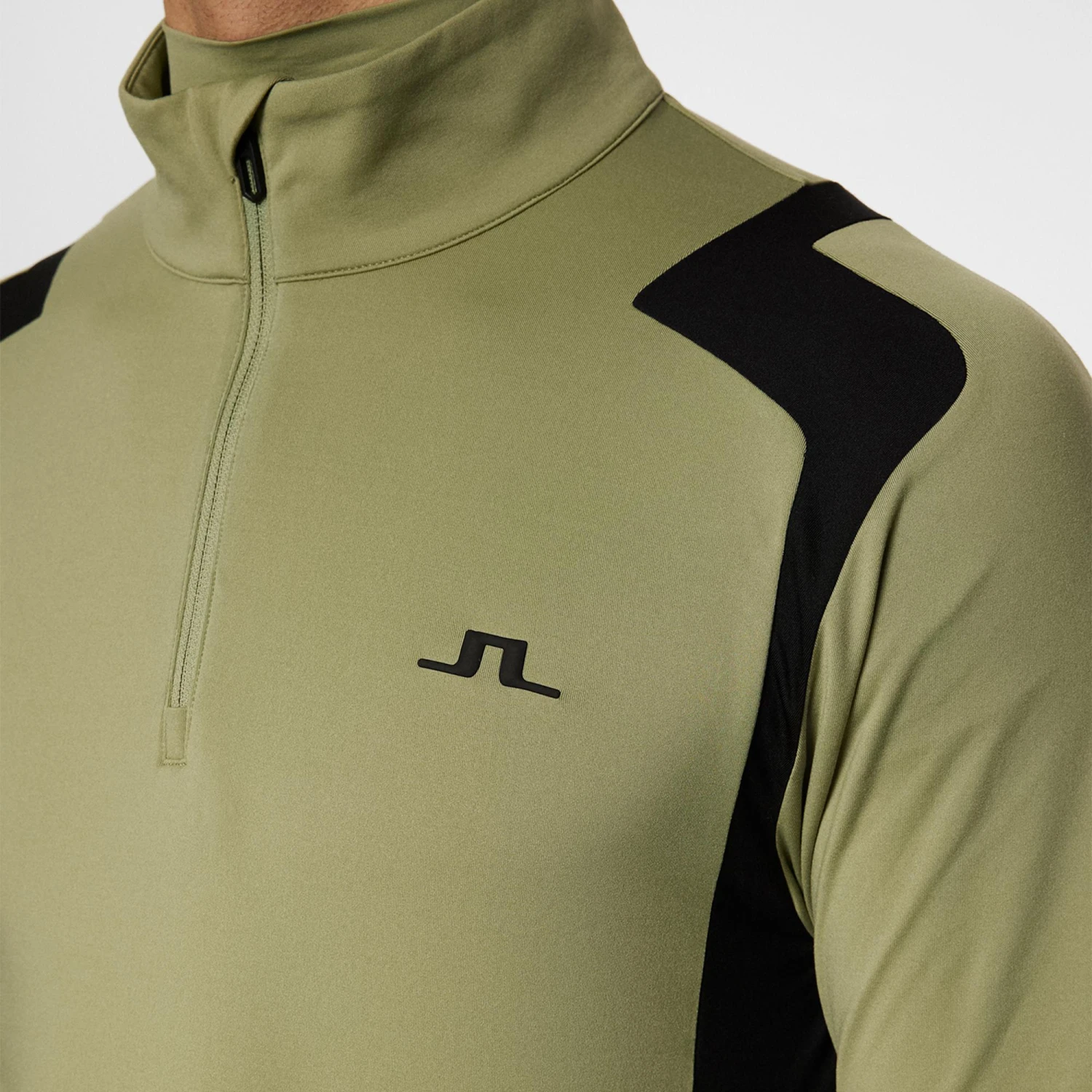 J.Lindeberg J Lindeberg Lukas Quarter Zip Mens Golf Mid Layer Oil Green 9 J.Lindeberg J Lindeberg Lukas Quarter Zip Mens Golf Mid Layer Oil Green - Image 7