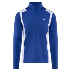 J.Lindeberg J Lindeberg Lukas Quarter Zip Mens Golf Mid Layer Clematis Blue