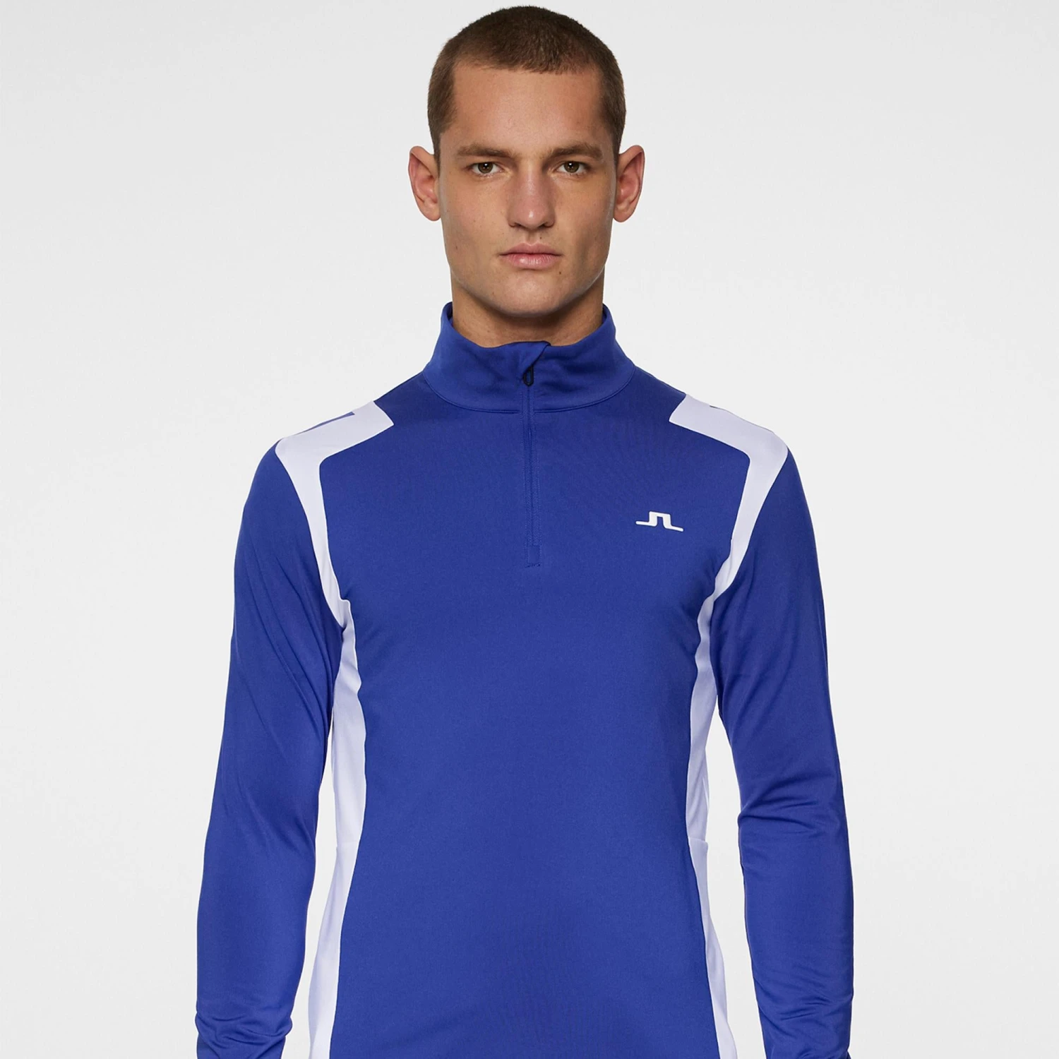 J.Lindeberg J Lindeberg Lukas Quarter Zip Mens Golf Mid Layer Clematis Blue 6 J.Lindeberg J Lindeberg Lukas Quarter Zip Mens Golf Mid Layer Clematis Blue - Image 4